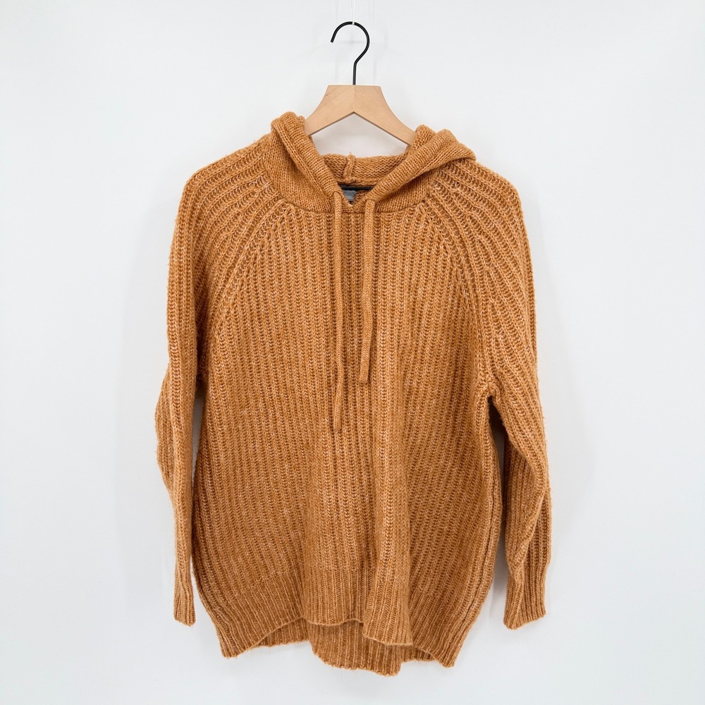 Aerie Oversized Ribbed Knit Wool Blend Sweater Hoodie Size S Boho Granola Cozy